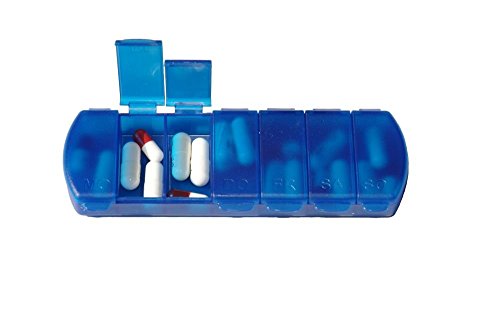 Pillendose für 7 Tage, Tablettendose von MaxBox, Pillenbox mit getrennten Fächern – blau - 4