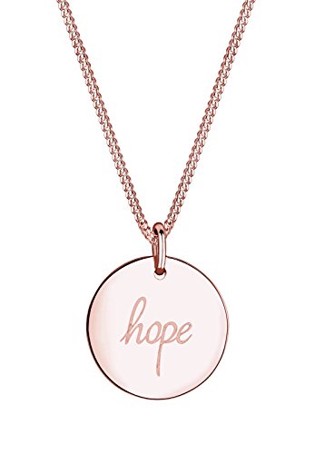 Elli Damen-Kette mit Anhnger Statement-Schriftzug HOPE rosvergoldet 925 Silber 45 cm - 0103690615_45
