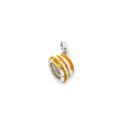 925 Sterling Silver Enameled Hamburger Pendant Charm Necklace Food Drink Fine Jewellery For Women Gifts For Her