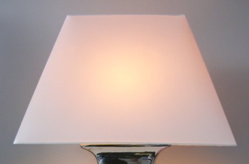 hochwertiger Stoff-Lampenschirm rechteckig 32 cm weiß (offwhite) - 2