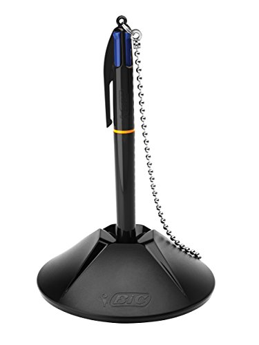 BIC Kugelschreiber-Ständer (mit Druckkugelschreiber 4 Colours Counter Pen, inklusive 4 blauer Minen) schwarz - 8