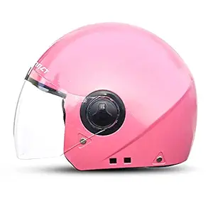 GoMechanic- Instinct Series- Delta, Open Face Helmet with Clear Visor Motorbike Helmet, Lightweight ABS Helmet for Women- (Medium-580MM)