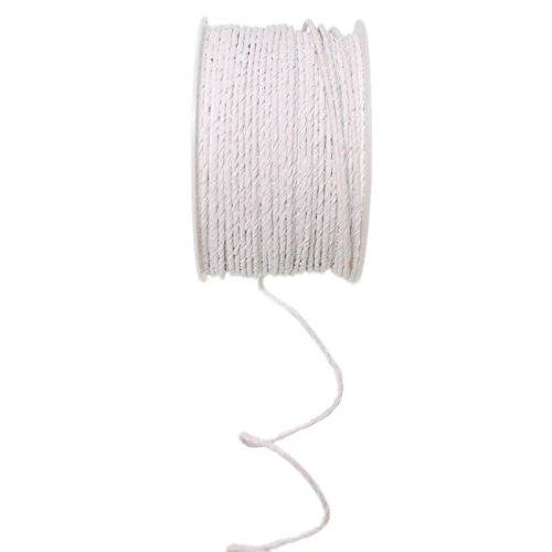 100m Papierdraht D 2mm Papierdekodraht Papierkordel, Farbe:weiß
