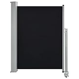Maße: 100 cm x 0-300 (H x B) vidaXL Seitenmarkise Ausziehbar 100x300 cm Schwarz Sichtschutz Sonnenschutz