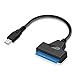 Produktbild LafyHo Driver Free Praktische Blaue LED-Anzeigen Typ C Typ C zu SATA zu SATA Kupfer-Adapter-Kabel für 2,5-Zoll-HDD schwarz