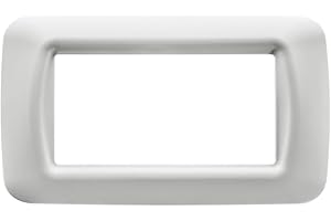 GEWISS - GW22504 Placca Top System, in Tecnopolimero Finitura Lucida, 4 Posti, Bianco Nuvola, System