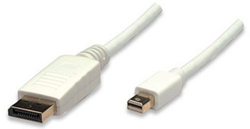Manhattan Mini-DisplayPort Monitorkabel (Mini-DisplayPort-Stecker auf DisplayPort-Stecker) 1 m weiß