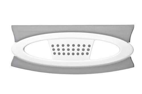 WENKO 20855100 Badezimmerwischer Scanno Duo Weiß-Grau – mit Haken, Kunststoff, 25 x 1.3 x 10 cm, Grau - 6