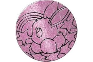 BB-Toy-Trades kompatibel für PKM TCG Pin Flipping Coin Shiny Trading Card Sammelkarten Münze mit BB-Toy-Trades Versandschutz - Prismatische Entwicklungen - Evoli Pink