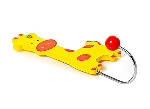 Kinder oder Baby Kleiderhaken Garderobenhaken Wandhaken Safari-Tier Dschungel Elefant Giraffe und Zebra aus Holz für Jungen oder Mädchen Kinderzimmer - 6