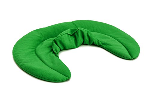 Nackenhörnchen mit Stehkragen froschgrün, Kirschkernkissen; Nackenkissen Wärmekissen – Ein sehr wohliger Nackenwärmer - 3