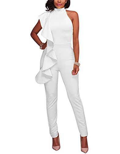 Engood Womens Sexy Ruffle Strapless High Waist Clubwear Long Wide