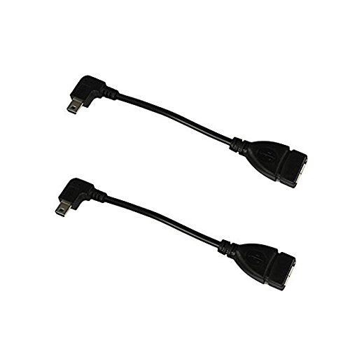 COM-FOUR® Kabel USB mini Stecker rechts gewinkelt auf USB 2.0-A Buchse OTG (2 Stück)