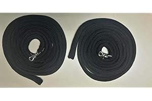 Pferdeseile_DE Langzügel aus Baumwolle 2 x 4 Meter - Farbe: schwarz