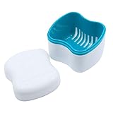 Teeth Box Organizer, New Denture Bath Case with Strainer Dental False Teeth Storage Container Rinsing Basket Dental Care Holders Color Random