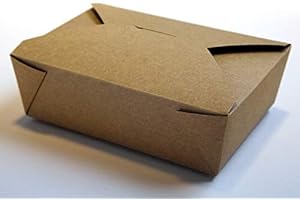 STREETFOOD PACKAGING BIODEGRADABLE PACKAGING THAT FITS YOUR BUDGET 55 x Disposable Lunch Box No.3 Cardboard Food Boxes [50 Pack, 19.5 x 14 x 6.5cm 69oz 1965ml] - Biodegradable Cardboard Takeaway Boxes - Brown Food Containers for Party Leftovers, Cakes, Gifts