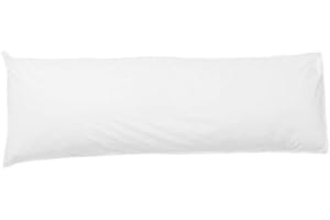 British Home Bedding Bolster Pillow Case Long Body Orthopaedic Support Maternity Pregnancy Pillow Case (Double 4.6 FT 19"X 54", White)