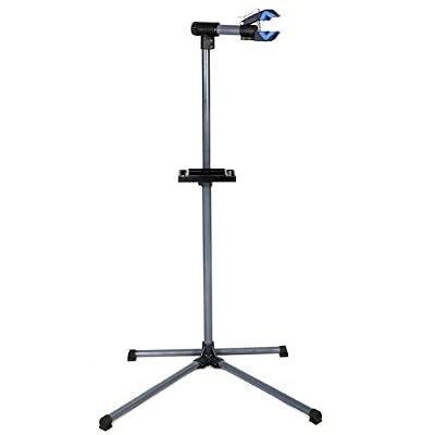Blitzzauber24 Pied d'atelier pour vélos Stand de réparation réglable en Hauteur VTT Montage (Bleu)