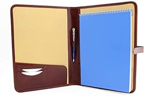 Noda Schreibmappe Leder A4 Braun, Konferenz Ordner