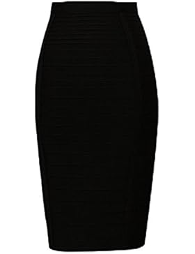 Whoinshop Damen Stretchrock Business Figurbetontes Röcke Bleistiftrock Knielang Freizeitrock Kurz Hohe taille