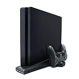 Pour PS4/PS4 Slim vertical avec ventilateur de refroidissement double régulateur du chargeur station de charge pour Sony Playstation (noir)