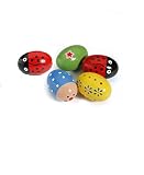 Musuntas 4PCS Baby Egg Maracas Musik Shaker aus Holz Rattle Percussion Instrument Spielzeug perfekte Geschenk für Kinder