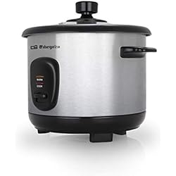 Orbegozo CO 3025 - Cuiseur vapeur 1 litre de capacité, corps en acier inoxydable, casserole en aluminium antiadhésif, couvercle en verre trempé, 400 W de puissance