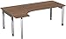 Produktbild PC-Schreibtisch links höhenverstellbar, 2000x1200x680-820, Nussbaum/Silber, Geramöbel