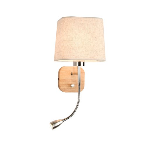 Preisvergleich Produktbild Moderne Stoff Wandleuchte Wandlampen Nachttischlampe Segmentiert Knob Switch LED Scheinwerfer E27 Hauptlicht Wandleuchte Für Restaurant Bar Insel Gang Dekoration (Color : Wooden base)