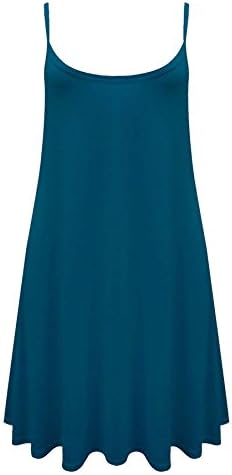 Women Celebrity Camisole Cami Sleeveless Flared Swing Strappy Vest Dress Ladies Top Size 8-22 (XL 16-18, Teal)