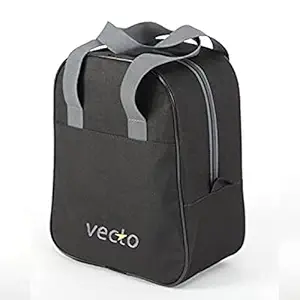 Vecto Unisex Prima Polyester Lunch Bag for Regular Tiffin Boxes (Large, Black)