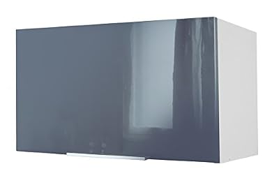 Belenus Berlenus CH6HG Meuble Haut de Cuisine sur-Hotte Gris Haute Brillance 60 cm