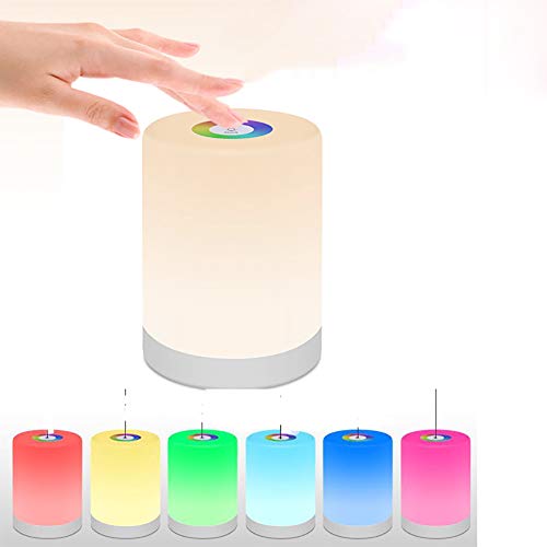 Preisvergleich Produktbild CMES LED Nachtlicht, Touch Control Aufladbare Smart Nachttischlampe, Dimmbare RGB-Farbwechselmodi Für Kind Baby Schlafzimmer, Büro Und Camping