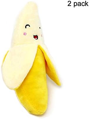 Found Me BB Sound Plush Toys, Pet Fruit Red Pepper Sound Toys,Squeak Toys for Dog (Yellow Banana)