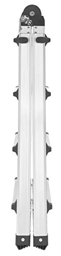 Hailo 7516-701 Alu-Multifunktions-Teleskopleiter MTL, 4×4 Sprossen – Verwendbar als Anlege- und Schiebeleiter, beidseitige Steh- und Treppenleiter - 4
