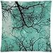 BFarwellStore Cotton Linen Square Decorative Throw Pillow Case Cushion Cover 18 X 18 Teal Blue & Gray Nature Moon Stars