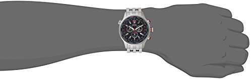 DETOMASO Men's Aurino Quartz Watch with Black Dial Analogue Display and Silver Stainless Steel Bracelet DT1061-E