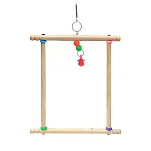 Emily Pet Bird Swing Toys,Parrot Chewing Hanging Perche with Bell,Pet Birds Cage Toys Suitable for Small Parakeets,Love Birds,Cockatiels,Macaws,Finches