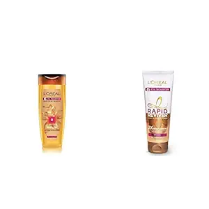 LOreal Paris 6 Oil Nourish Shampoo, 360ml (With 10% Extra) & LOreal Paris Rapid Reviver 6 Oil Nourish Deep Conditioner, 180ml
