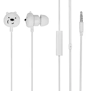 MINISO in-Ear wired USB with Microphone Headphones for Mobile Smartphones Apple Xiaomi Realme Oppo Samsung (White)