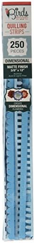 3 Birds Dimensional Quilling Paper 0.125-Inch Blues, Acrylic, Multicoloured, 3-Piece