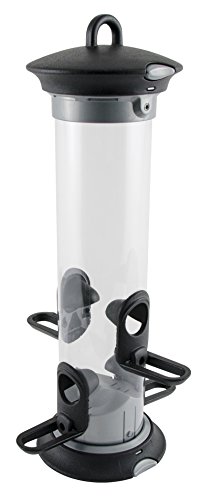 CJ Wildlife 310990619 Wildvogel-Futter-Säule "Apollo" 4 Öffnungen (EasyClean) Futterstation Wildvogel-Futtersäule