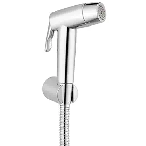 ALTON SHR20940 Dual Flow Health Faucet with SS-304 Grade 1.25 Meter Flexible Hose Pipe and Wall Hook (Chrome Finish), Polished, Acrylonitrile Butadiene Styrene, Silver