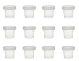 Tikwisdom Lot de 12 bocaux épais de 100 ml en plastique PP de qualité supérieure avec couvercle et 12 cuillères, pour crème glacée, yaourts, desserts, épices
