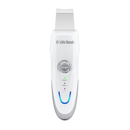 LifeBasis Ultrasonic Face Skin Scrubber Spatuala Portable Blackhead Spatula, Peeling Wrinkle Removal Machine Facial Dermabrasion Cleanser Beauty Device
