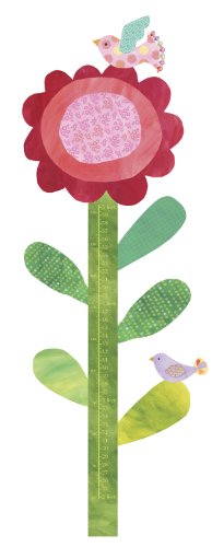 Wallies Vinyl Wall Play Peel and Stick Decor Big Flower Growth Chart Mural, Multi-Colour