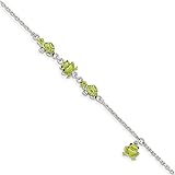 Lex & Lu - Pulsera de Plata de Ley esmaltada con Diseño de Tortuga y Rana, 15,24 cm