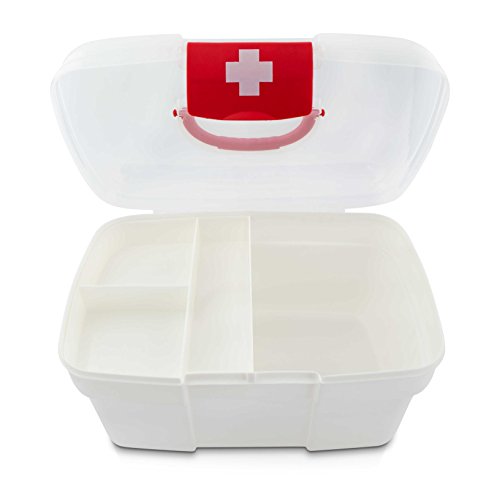VENKON – Medizinbox Sortierkasten für Medikamente Organizer Erste Hilfe Box Hausapotheke – weiß - 5
