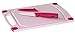 Produktbild culinario 3er-Set, Schneidebrett 29 x 20 cm, Schälmesser 19 cm und Klingenschutzhülle, in pink