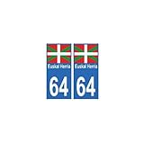 64 Euskal Herria autocollant plaque - arrondis